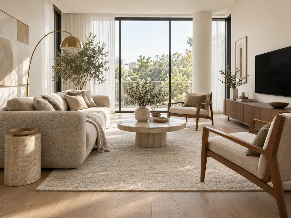 Example of a furnished apartment living room